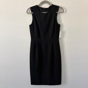 J. Crew Black Casey Wool Crepe Sleeveless V Neck Work Shift Sheath Dress 6